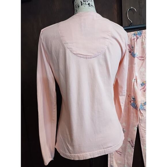 Disney Store Eeyore Pink Pajama Set Long Sleeve Long Pants Womens Medium flannel - Picture 7 of 9
